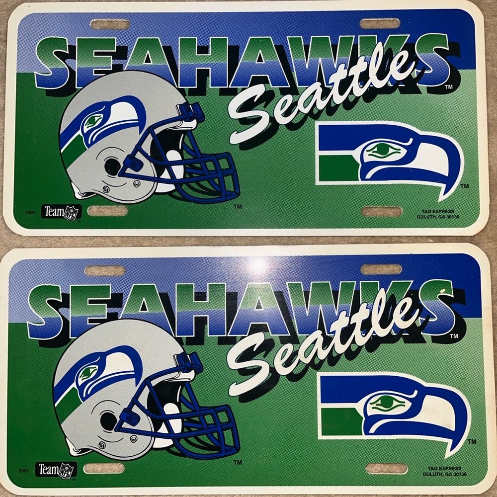 Set of two Seattle Seahawks Vintage Booster / License Plates